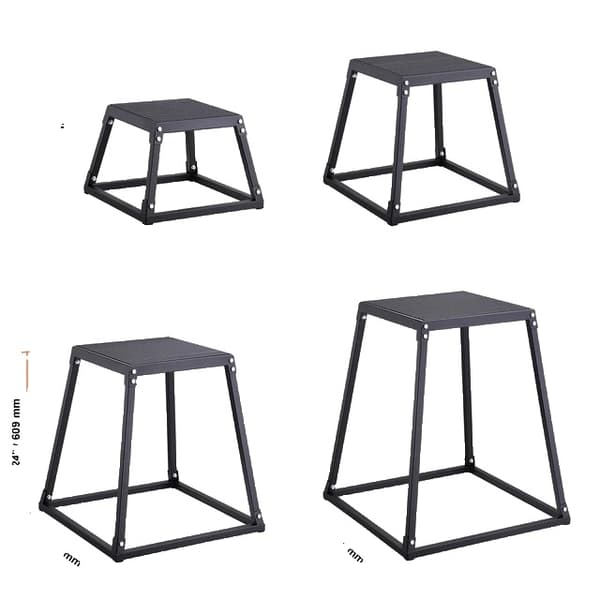 Plyometriske hoppekasser, forskellige størrelser tilgængelige, velegnet til træning i hjemmegymnastik., 4 stk sort 4pcs black