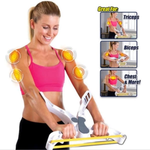 Arm Toner - New Wonder Arms - Fitness System - ABS och Silikon - Vit och Gul