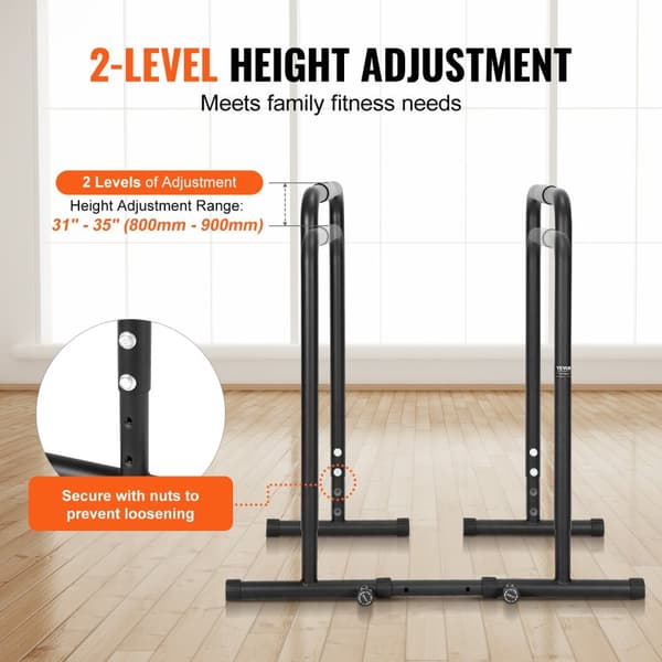 Justerbar Dip Bar Station, 440 lbs Kapacitet, Kraftig Design,35 tommer 440 pund