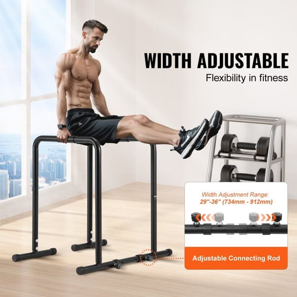 Justerbar Dip Bar Station, 440 lbs Kapacitet, Kraftig Design,35 tommer 440 pund