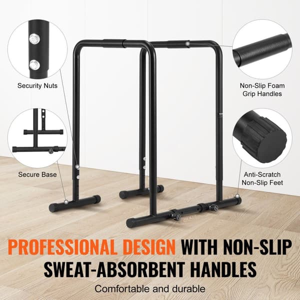 Justerbar Dip Bar Station, 440 lbs Kapacitet, Kraftig Design,35 tommer 440 pund