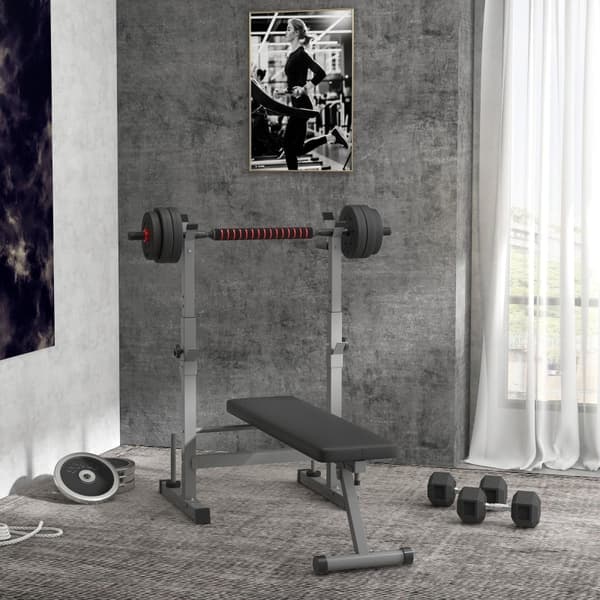 Rootz Vægtbænk - Vægtbænk - Overkrop Fitness - Justerbart håndvægtstativ - Polstret bænk - Sammenfoldelig - 140 cm x 73 cm x 98-122 cm