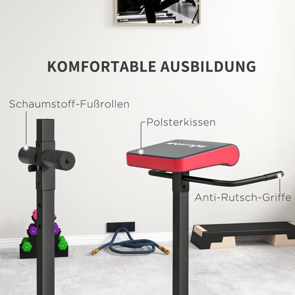 Rootz Hyperextension Roman Chair - Rygtræningsbænk - Mavetræning - Glute Muscle Activator - 110 cm x 70 cm x 95 cm