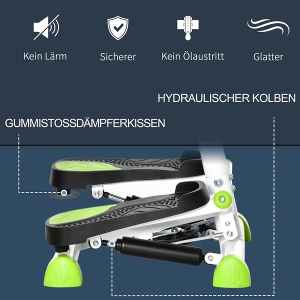 Rootz Stepper - Träningsmaskin för underkropp - Stegmaskin - Calories Burned Counter - Stålram - 55cm x 44cm x 108cm