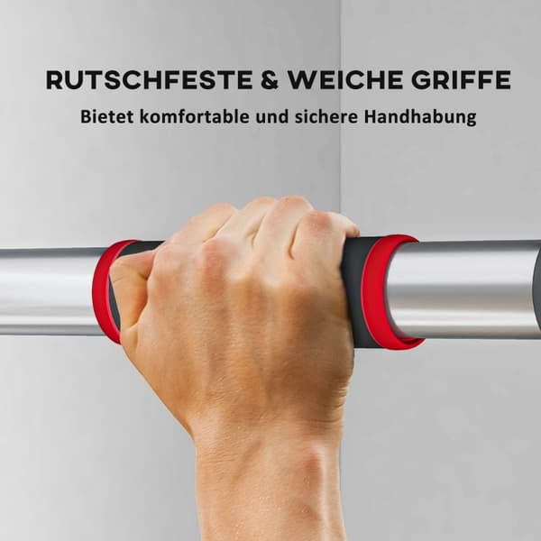 Rootz Pull Up Bar - Oven karmi Kuntosali - Leukatanko - Kattotanko - Säädettävä pituus - Liukumattomat kahvat - Tuet 200kg - 75-92L x 10W x 7K cm