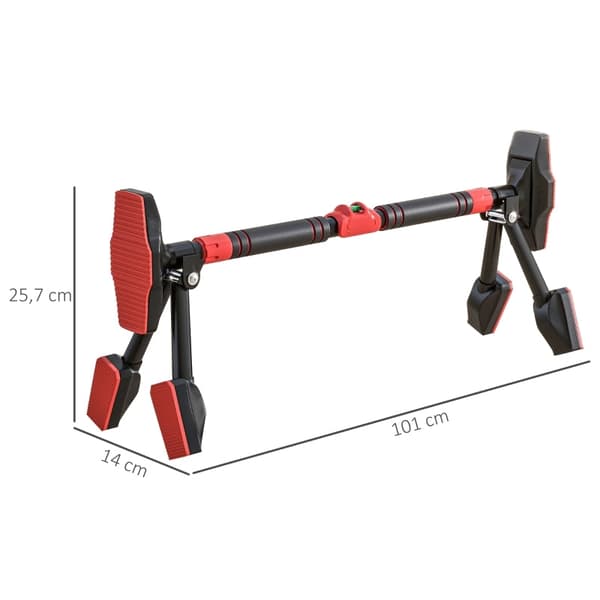 Rootz Justerbar Pull-Up Bar - Dørrammestang - Hjemmegymnastikudstyr - Waterpasindikator - 79-98 cm x 7,5 cm x 15 cm