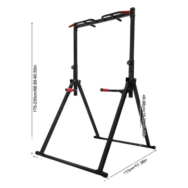 Justerbar Pull Up Bar, Høj Belastningskapacitet, Alsidig Højdeområde,sort