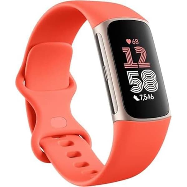 Fitbit aktivitetsmätare Google Charge 6 med 6 månaders Premium-abonnemang inkluderat, batteritid på 7 dagar och Google Champagne, Guld