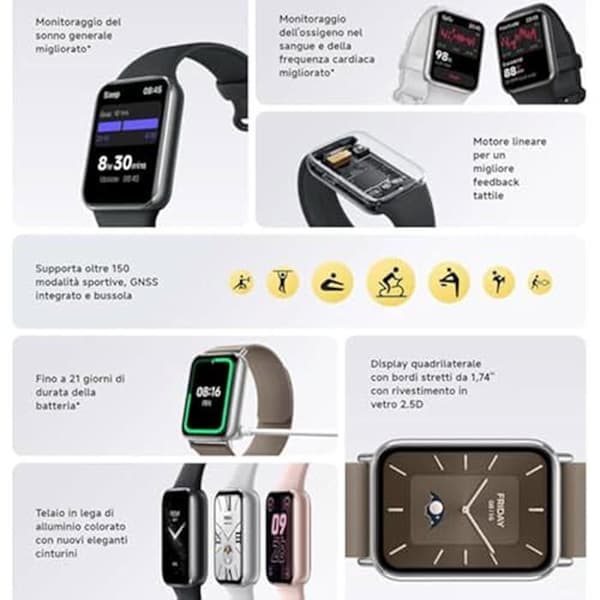 Ansluten klocka - XIAOMI - Smart Band 9 Pro - Sömnspårning - Puls - Integrerad GPS
