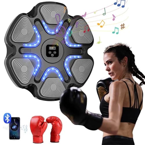 Smart Musik Boxningsmål, LED-display, Hållbar Design,svart