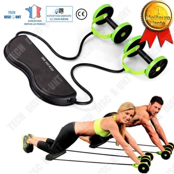 TD® mångsidigt maghjul elastiskt rep sport man kvinna tränar dubbel magrulle frisk kondition rund mage bodybuilding