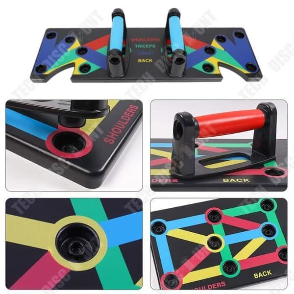 TD® Fitness utrustning fitnessbräda push-up muskel bröst och rygg träning 9 i 1 multifunktionell stödbräda