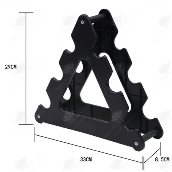 HTBE® Hushållsbenformat platt huvud med runda huvuden plasthantel plastställ tre-nivås rack hanteltillbehör
