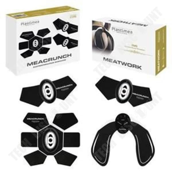 TD® Abdominal + glutes toning bälte - Elektrostimulering med mage, biceps, rumpa toning set