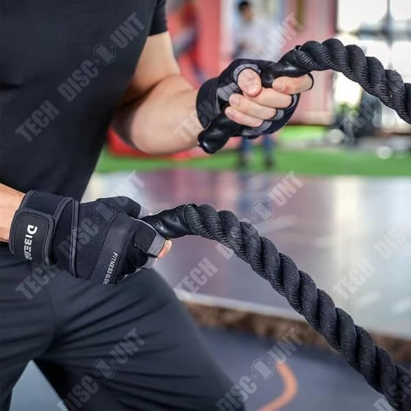 TD® Half Finger Fitness-armband, förlängda handskar, sporthandflator, halkfria spakar, träningshandskar med hantel, M-kod