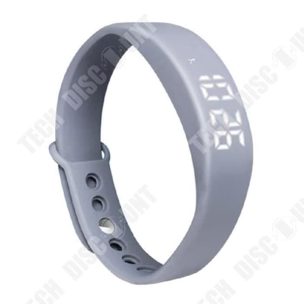 TD® 5W multifunktionell LED Smart armbandsur/sömnstegräknare Smart Watch Silikonrem (grå)