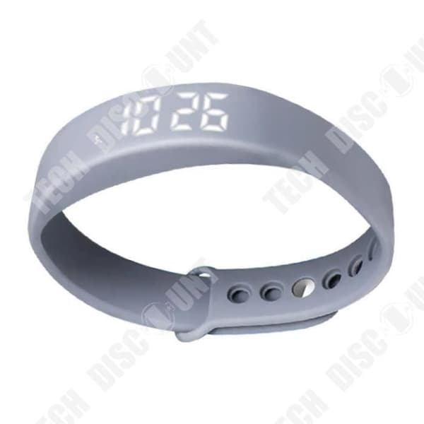 TD® 5W multifunktionell LED Smart armbandsur/sömnstegräknare Smart Watch Silikonrem (grå)