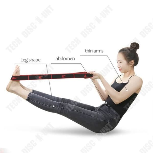 TD® Elastic Yoga Belt Elastiskt bälte Öppen rygg Axel Stretch Rep Träningshjälputrustning Lajin bälte