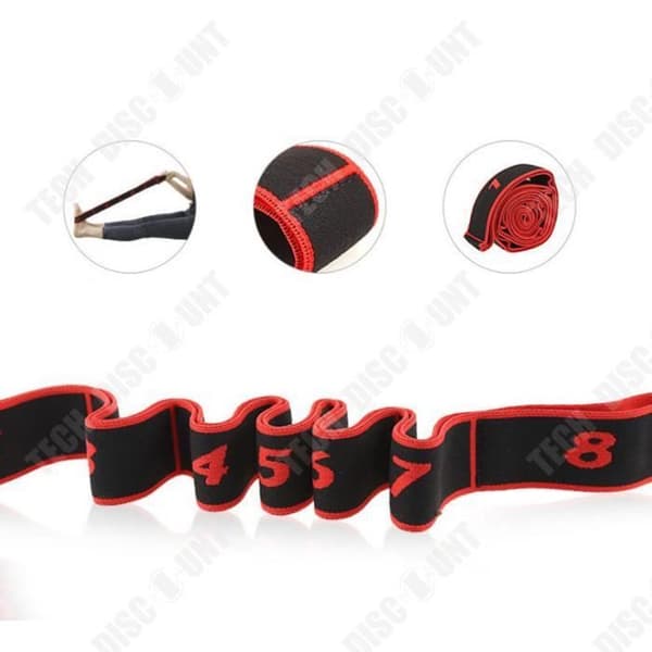 TD® Elastic Yoga Belt Elastiskt bälte Öppen rygg Axel Stretch Rep Träningshjälputrustning Lajin bälte