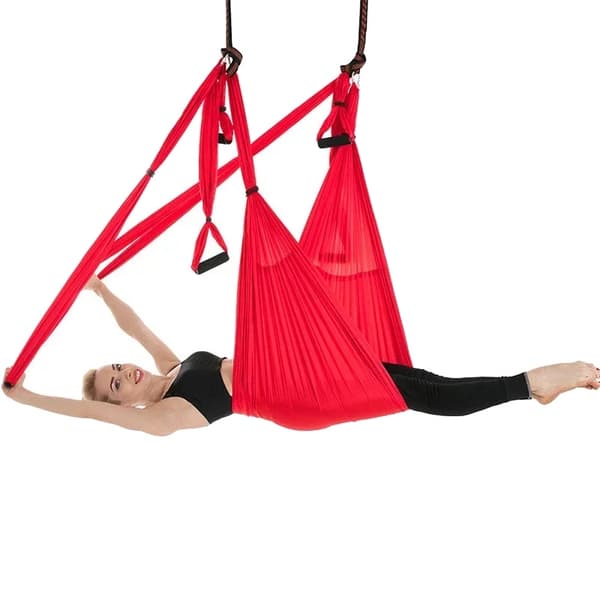 Anti-Gravity Yoga Hængekøje, Justerbar Højde, Multifunktionelt Design,Rød