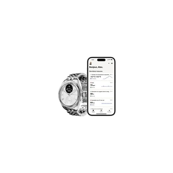 Smarwatch hälsa - WITHINGS - ScanWatch Nova Brilliant - EKG - Temperaturövervakning - Sömn