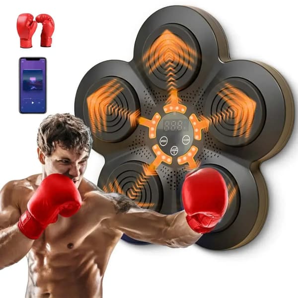 Smart Musik Boxningsmaskin, Rolig Träningsupplevelse, Bluetooth-anslutning,1Par Barnhandskar