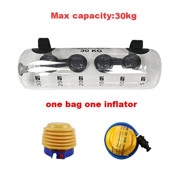 Fitness Aqua Vattensäck, 30 kg kapacitet, inkluderar pump,en påse en uppblåsare