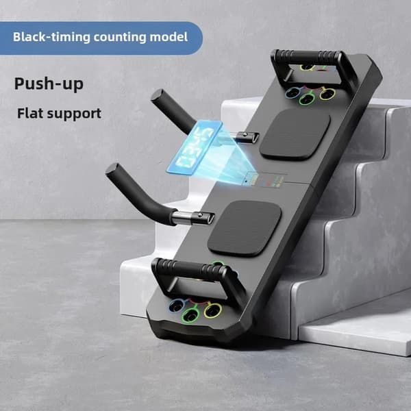 Push-Up Træner, Integreret Displaypanel, Flad Støtte Design,Sort
