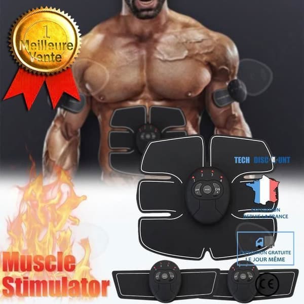 CONFO® bukbälte elektrostimuleringsanordning muskelplåster armar biceps abs stimulering elektroder sport fitness kvinna