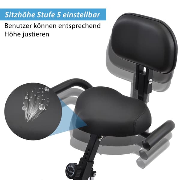 X-Bike Foldbar Magnetisk Motionscykel til Indendørs Cardio, Motionscykel med Træningscomputer og Expander Strap