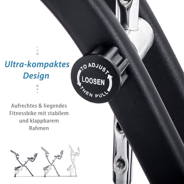 X-Bike taitettava magneettinen ergometri sisäkardioon, kuntopyörä kuntotietokoneella ja laajennushihnalla