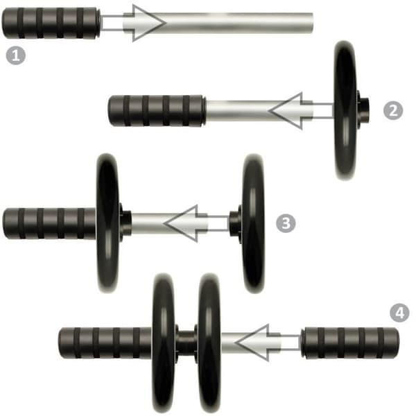CampTeck Abdominal Wheel - ABS - Fitness Gym Bodybuilding - Grå - Magar, rygg, armar och axlar