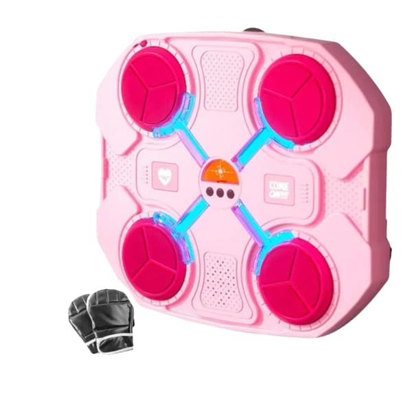 Älykäs nyrkkeilykohde, säädettävä nopeus, Bluetooth-yhteensopiva,C Pink käsineen kanssa