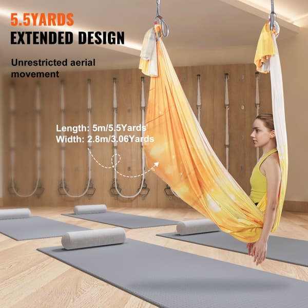 Aerial Yoga Hängmatta, Hållbar 100gsm Nylon, 1000 kg Kapacitet, Mångsidig Användning