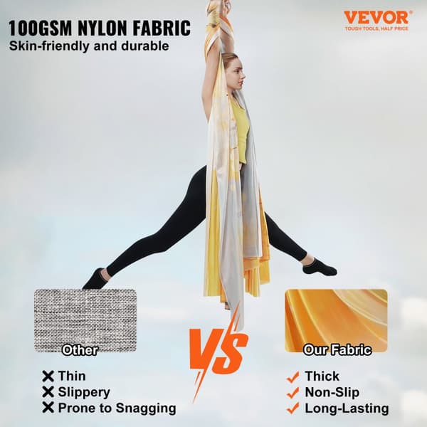 Aerial Yoga Hängmatta, Hållbar 100gsm Nylon, 1000 kg Kapacitet, Mångsidig Användning