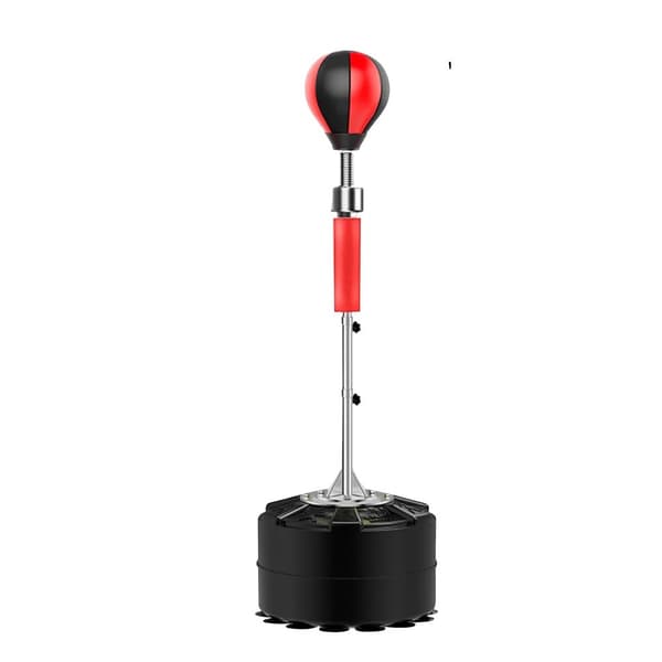 Slagpåse med stativ, justerbar höjd 130,5-157,5 cm, 360° svängarm, 90° återfjädringsvinkel,Röd