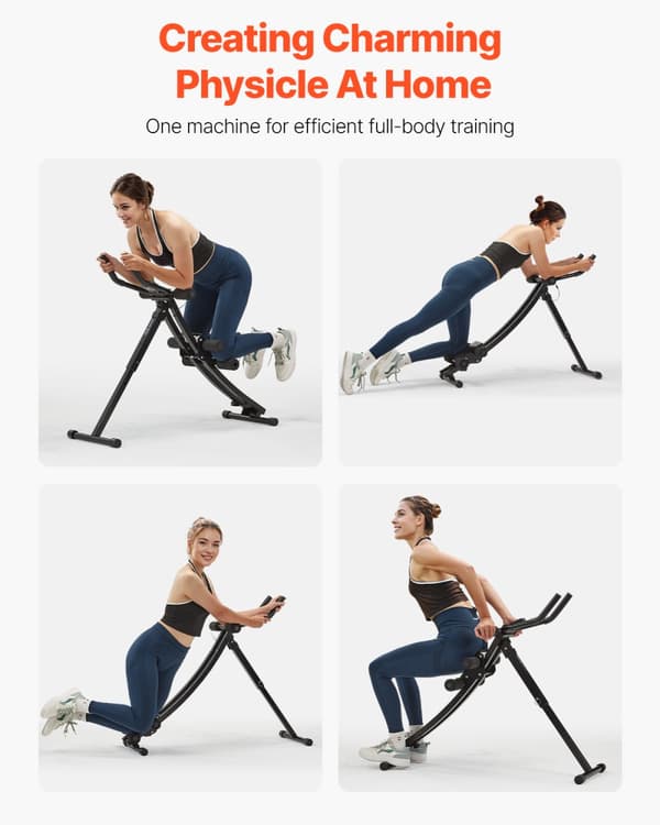 Ab Workout Maskine, Sammenklappeligt Design, Core Træner til Kvinder, Justerbar til Hjemmegymnastik