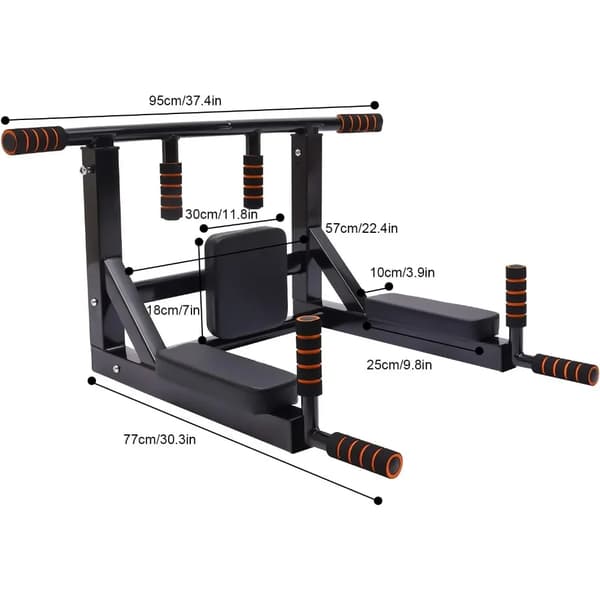 Vægmonteret Pull-up Bar, Høj Belastningskapacitet, Holdbar Konstruktion,sort