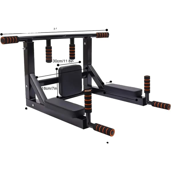 Vægmonteret Pull-up Bar, Høj Belastningskapacitet, Holdbar Konstruktion,sort