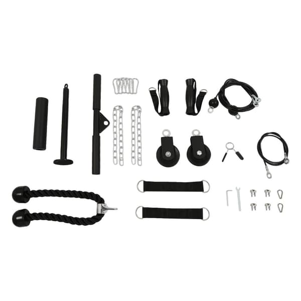 Kabelvægt Pulley System, Maksimal Belastning 150 kg, Ergonomiske Håndtag,sort