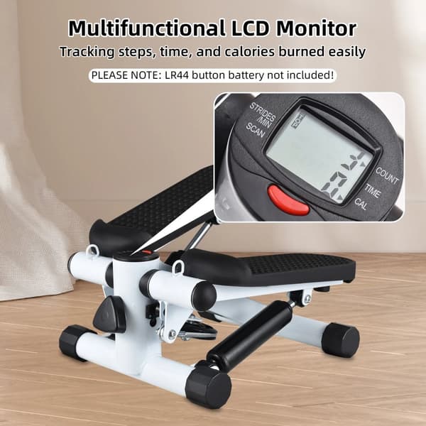 Mini Stepper, 100 kg kapacitet, LCD-display,sort hvid