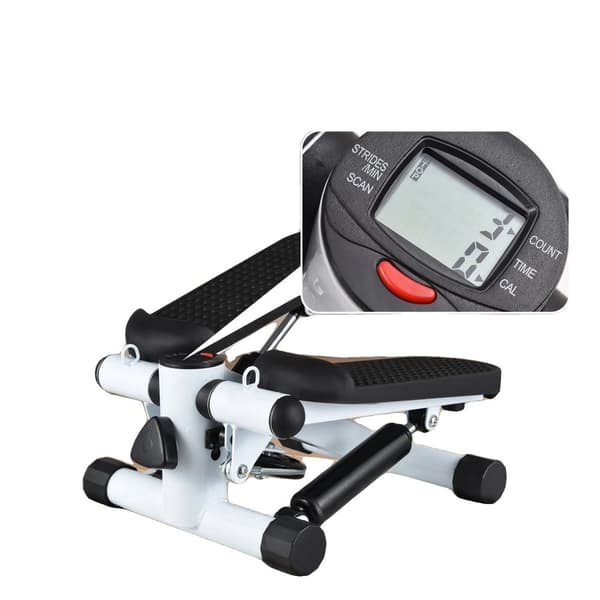 Mini Stepper, 100 kg kapacitet, LCD-display,sort hvid