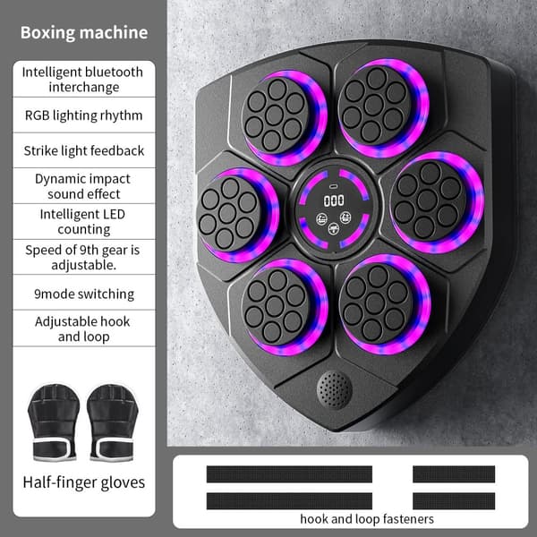 Smart boksemaskine, justerbare hastigheder, Bluetooth musikforbindelse,sort