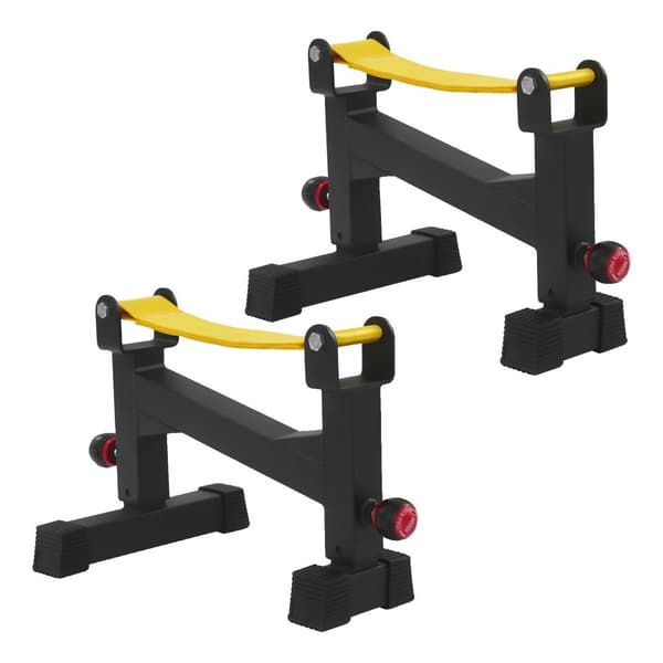 Barbell Buffer Stande, Justerbar Højde, Høj Belastningskapacitet, Kompakt Design,Gul Sort
