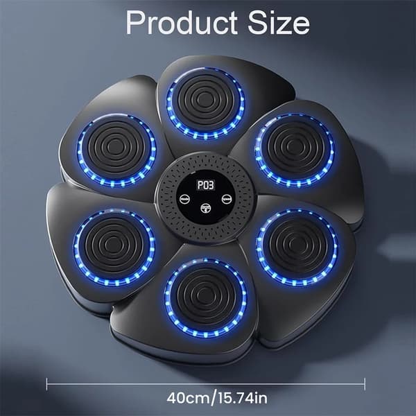 Smart Musik Bokse Maskine, 9 Træningsmuligheder, 40 cm Diameter,sort