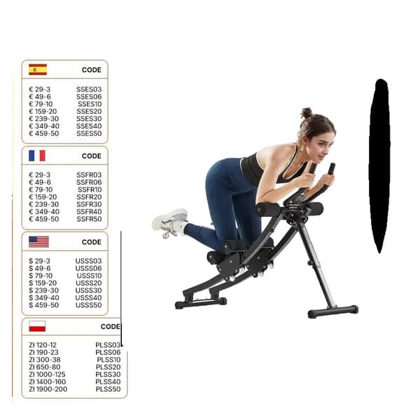 Ab Workout Machine, 200 kg Viktkapacitet, Fällbar Design, Styrketräningsutrustning