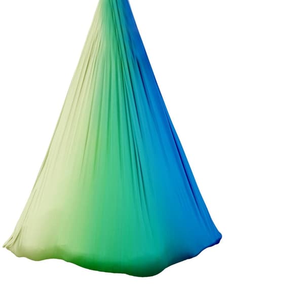 Aerial Yoga Hammock Sæt, 100% Polyester, 5,5 Yards x 3 Yards, 300kg Kapacitet,grøn blå