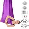 Miniatyrbillede 2 af 2: Aerial Yoga Hammock Sæt, 100% Polyester, 5,5 Yards x 3 Yards, 300kg Kapacitet,lilla