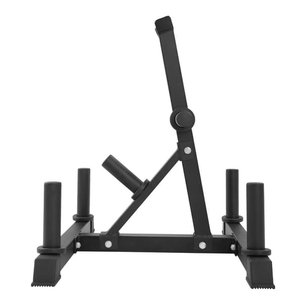 Vægtpladeopbevaringsstativ, 300 kg belastningskapacitet, kompakt design, holdbar jernkonstruktion,sort