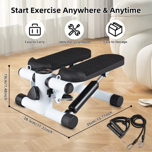 Mini Stepper för Hemmaträning, Elektronisk Spårning, Hög Hållbarhet,svart